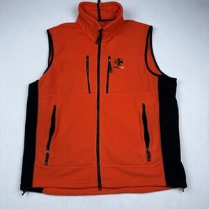 RLX Ralph Lauren Vest Mens 2XL Orange Fleece Full Zip Outdoor Hiking Windbreaker
